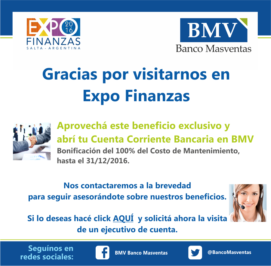 Flyer Promo Expo Finanzas Banco Masventas S.A